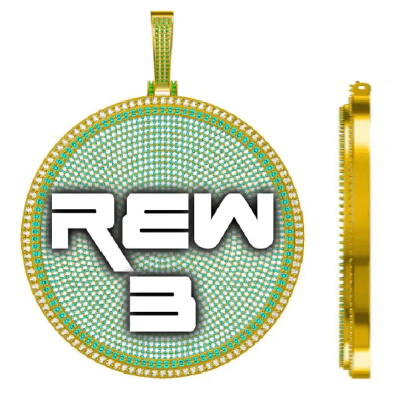 CUSTOM LETTER NECKLACE 3D BIG DISC sold by The GUU Shop