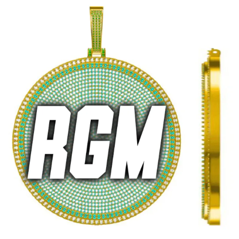 CUSTOM LETTER NECKLACE 3D BIG DISC made by The GUU Shop