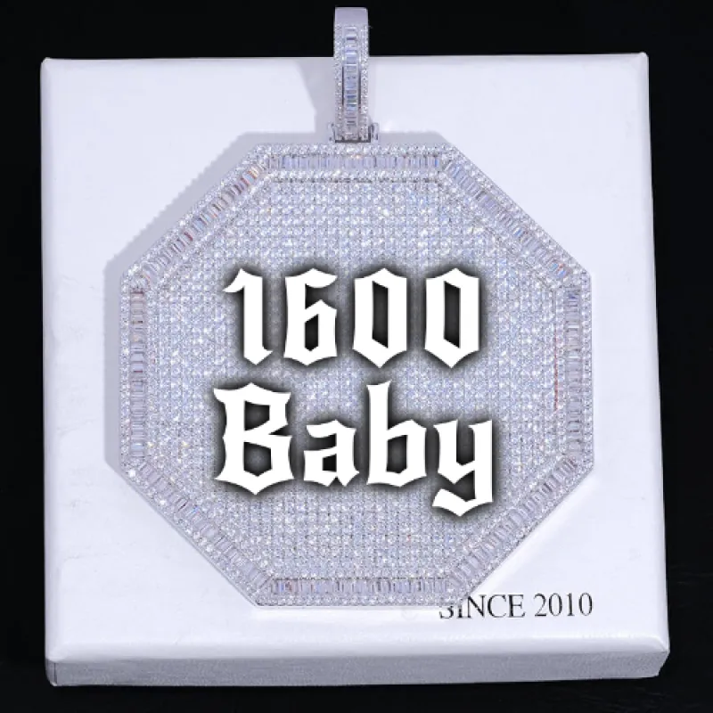 CUSTOM LETTER NECKLACE 3D BIG OCTAGON sold by The GUU Shop