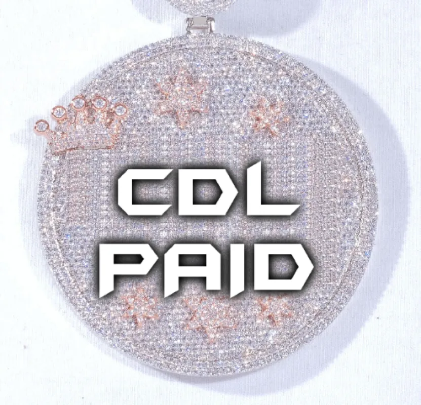 CUSTOM LETTER NECKLACE 3D BIG CROWN DISC sold by The GUU Shop