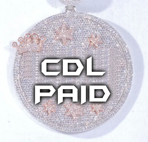 CUSTOM LETTER NECKLACE 3D BIG CROWN DISC sold by The GUU Shop