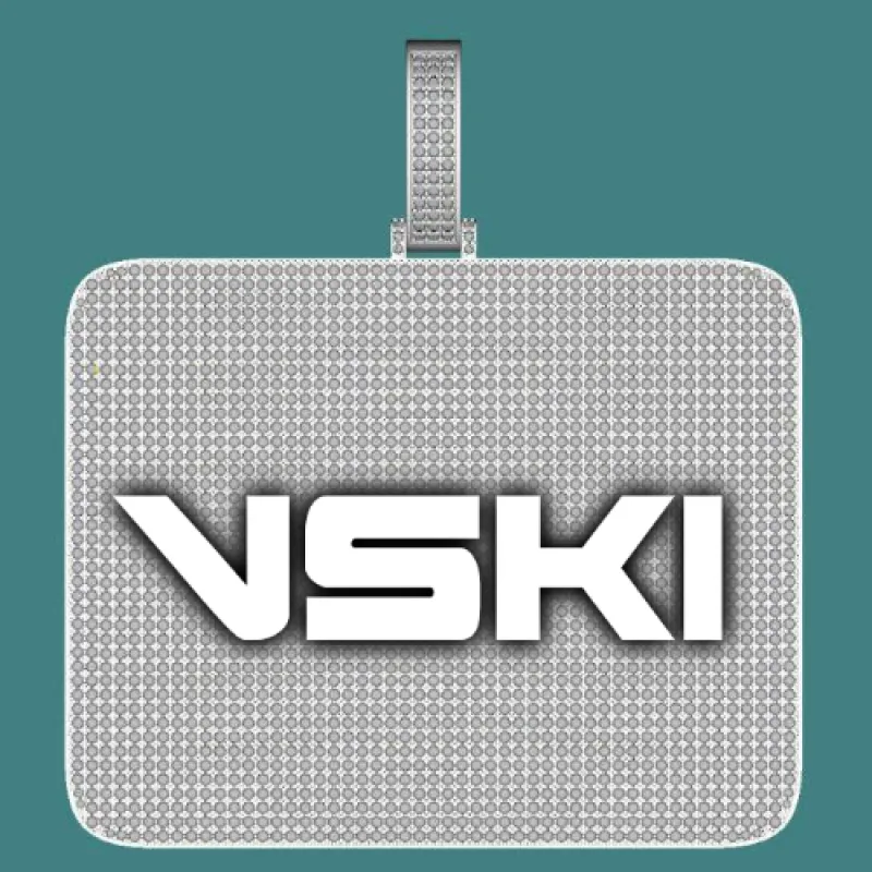 CUSTOM LETTER NECKLACE 3D BIG SQUARE sold by The GUU Shop