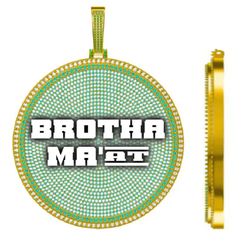 CUSTOM LETTER NECKLACE 3D BIG DISC sold by The GUU Shop