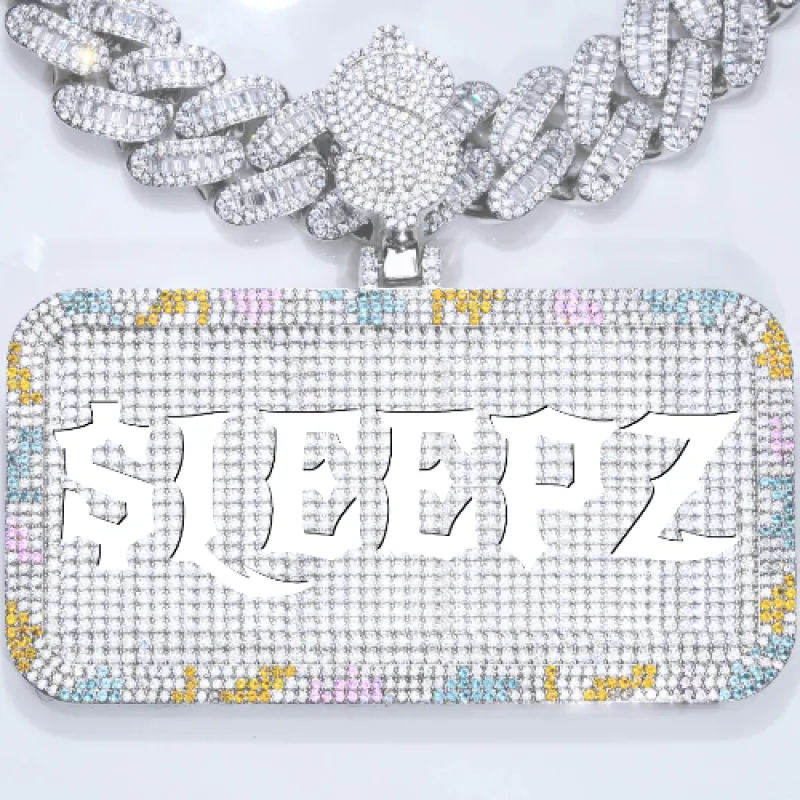 CUSTOM LETTER NECKLACE 3D COLORFUL SQUARE sold by The GUU Shop