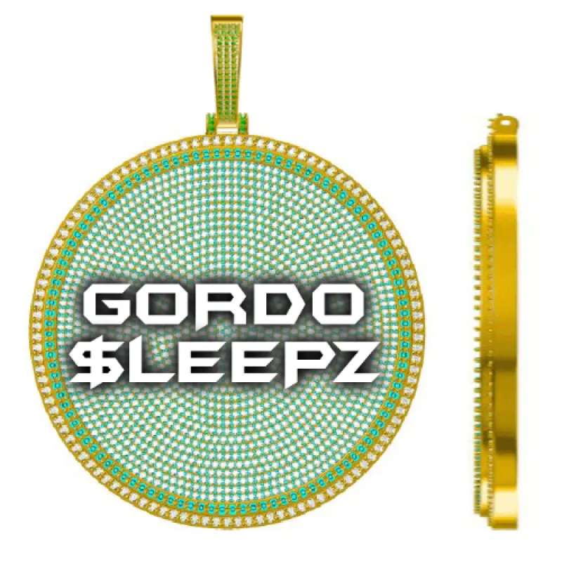 CUSTOM LETTER NECKLACE 3D BIG DISC sold by The GUU Shop