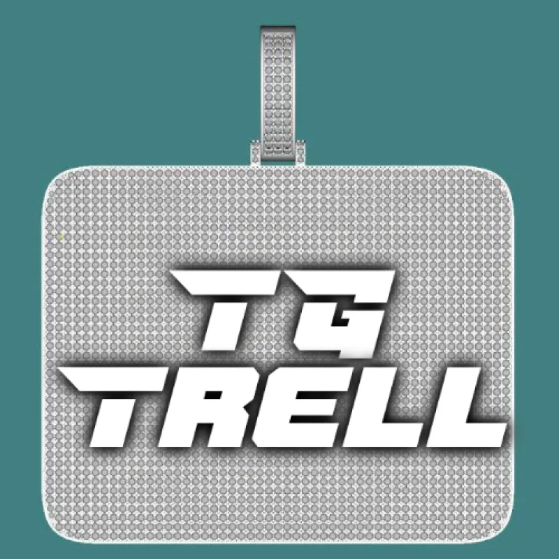 CUSTOM LETTER NECKLACE 3D BIG SQUARE sold by The GUU Shop