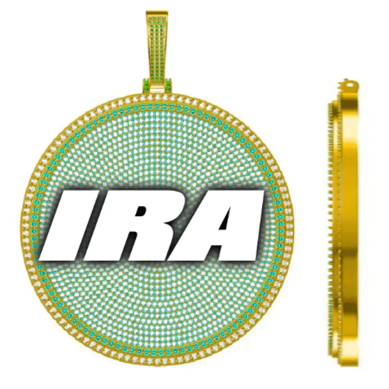 CUSTOM LETTER NECKLACE 3D BIG DISC sold by The GUU Shop