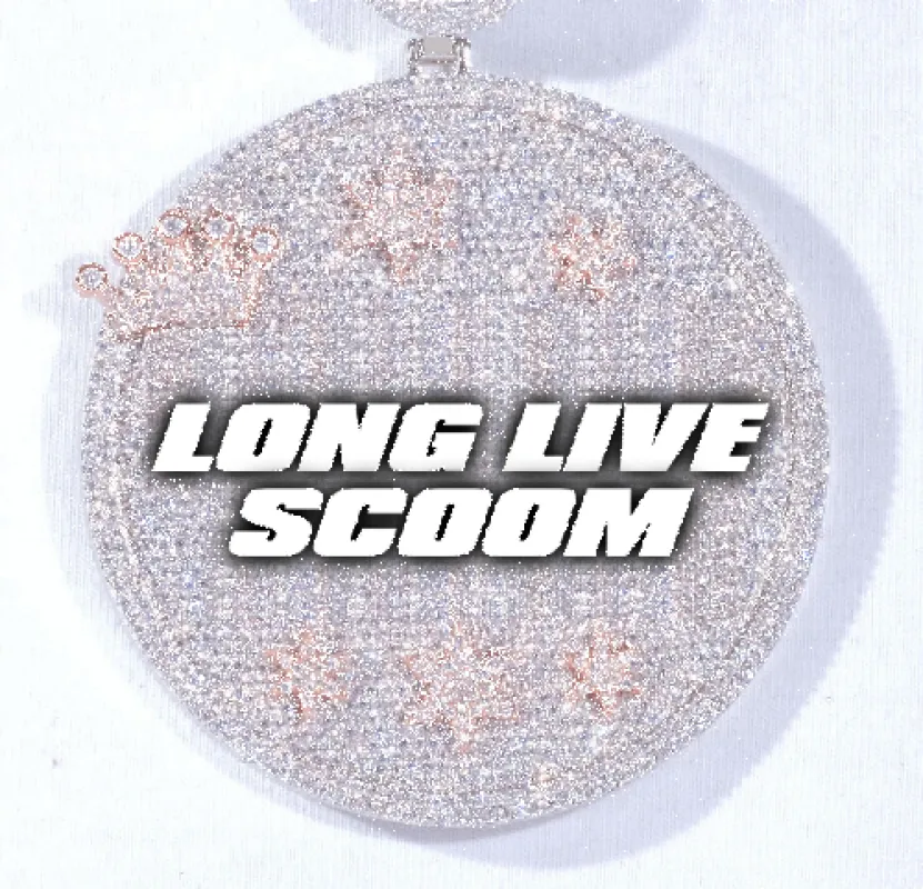 CUSTOM LETTER NECKLACE 3D BIG CROWN DISC sold by The GUU Shop