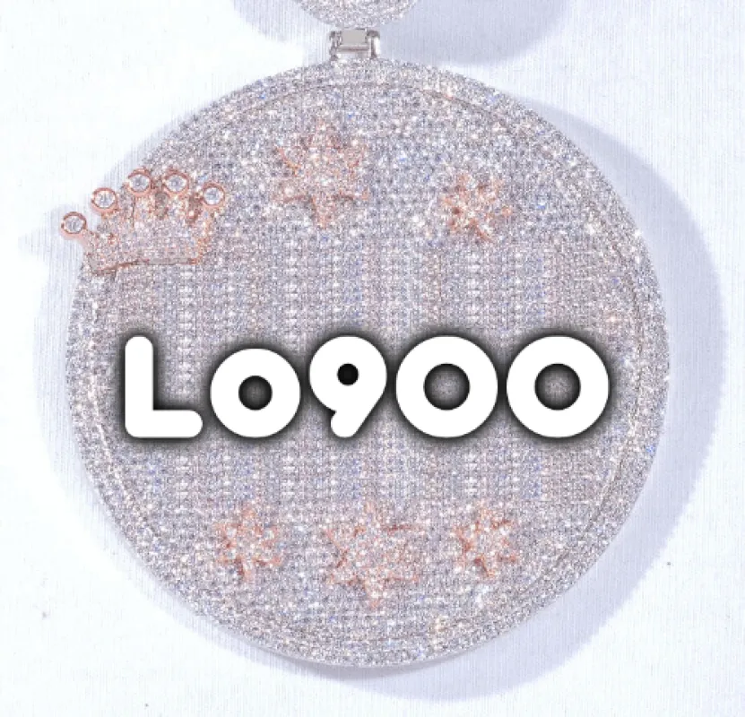 CUSTOM LETTER NECKLACE 3D BIG CROWN DISC sold by The GUU Shop