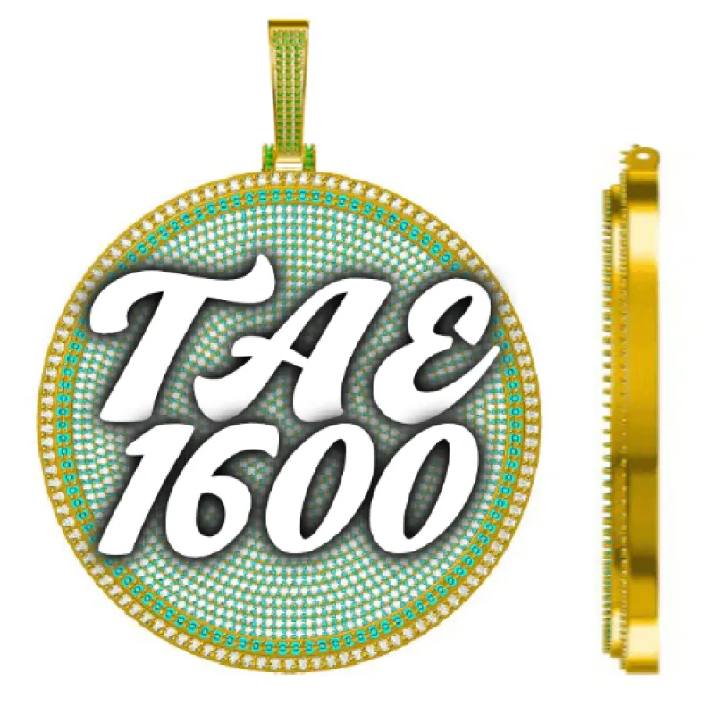 CUSTOM LETTER NECKLACE 3D BIG DISC sold by The GUU Shop