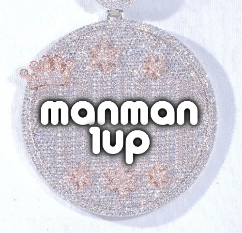 CUSTOM LETTER NECKLACE 3D BIG CROWN DISC sold by The GUU Shop