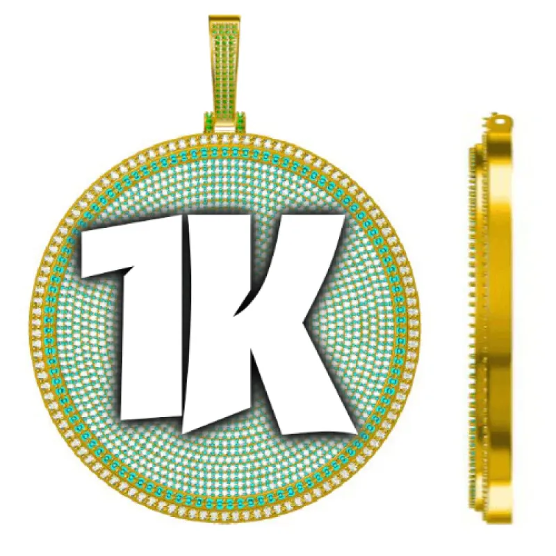 CUSTOM LETTER NECKLACE 3D BIG DISC made by The GUU Shop