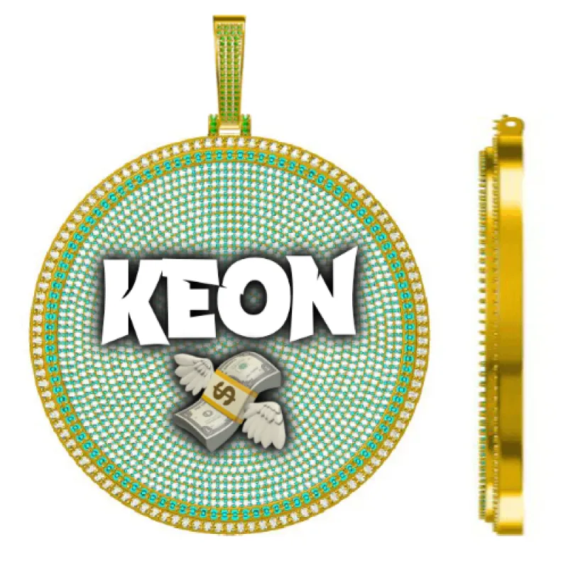 CUSTOM LETTER NECKLACE 3D BIG DISC made by The GUU Shop