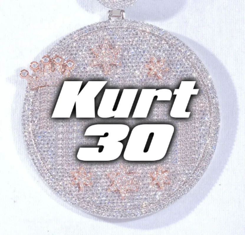 CUSTOM LETTER NECKLACE 3D BIG CROWN DISC sold by The GUU Shop