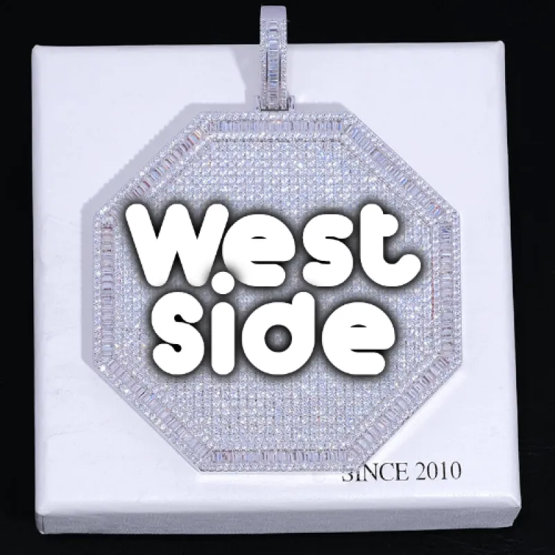 CUSTOM LETTER NECKLACE 3D BIG OCTAGON sold by The GUU Shop