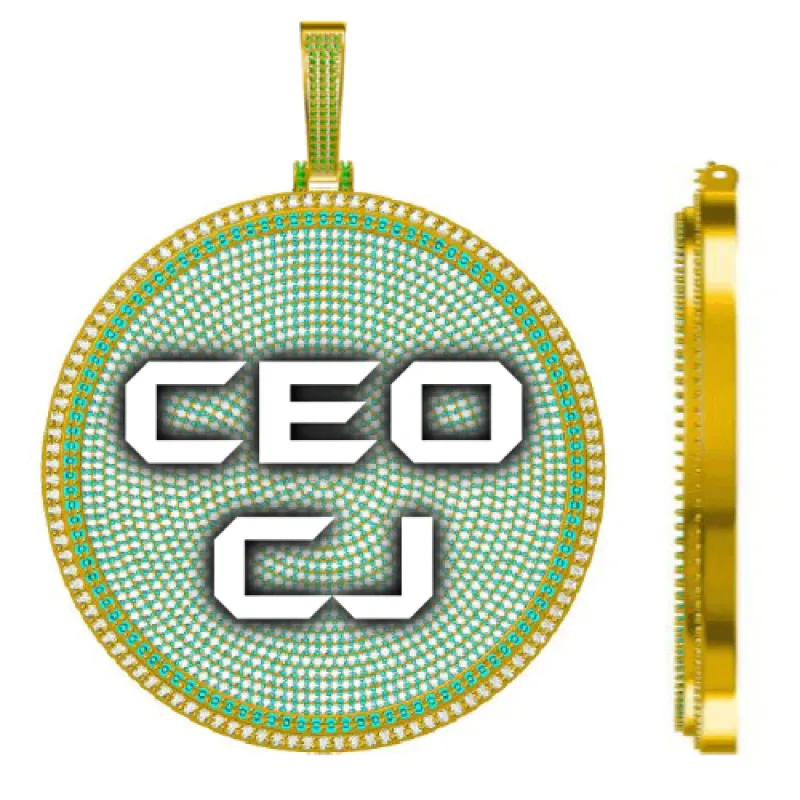 CUSTOM LETTER NECKLACE 3D BIG DISC sold by The GUU Shop