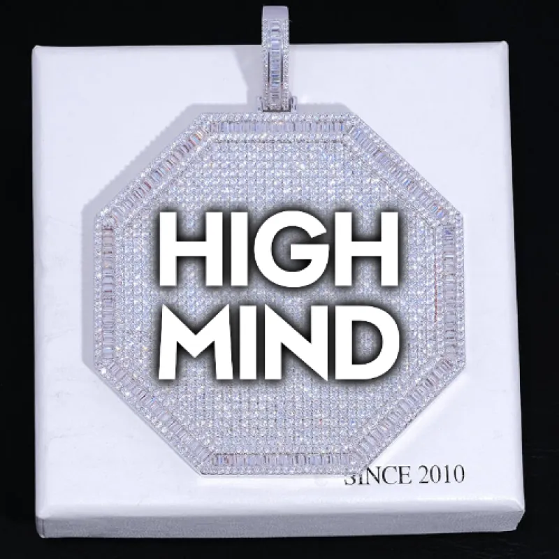 CUSTOM LETTER NECKLACE 3D BIG OCTAGON sold by The GUU Shop