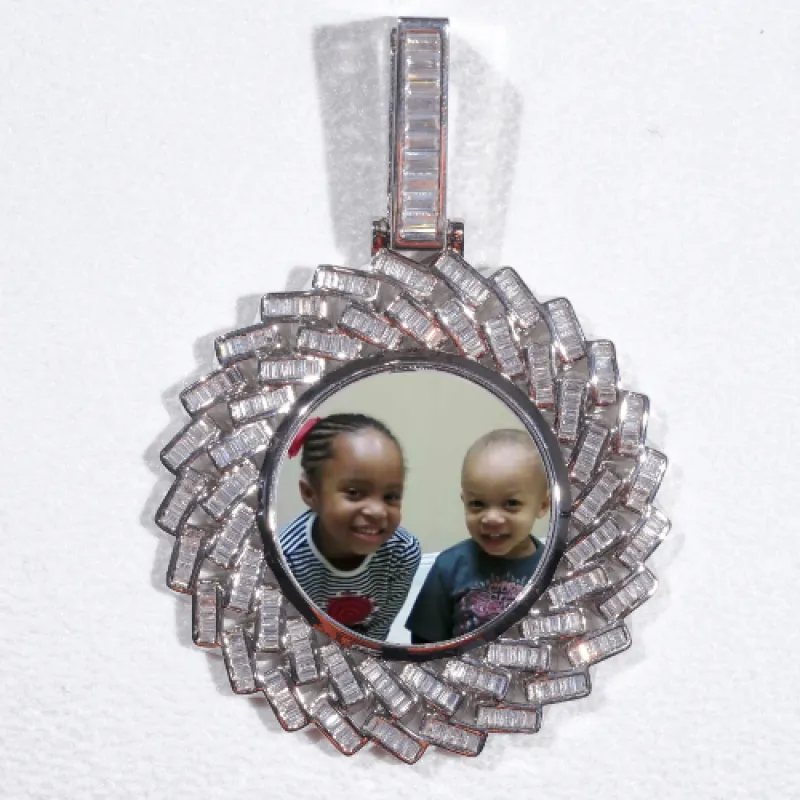 Large 3D Baguette Custom Picture Pendant sold by The GUU Shop