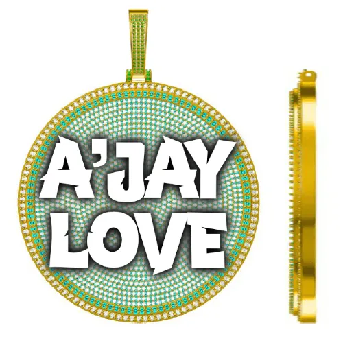 CUSTOM LETTER NECKLACE 3D BIG DISC sold by The GUU Shop