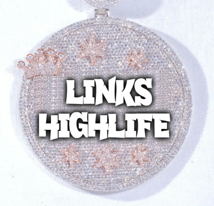 CUSTOM LETTER NECKLACE 3D BIG CROWN DISC sold by The GUU Shop