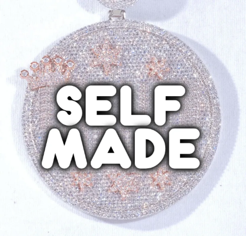 CUSTOM LETTER NECKLACE 3D BIG CROWN DISC sold by The GUU Shop