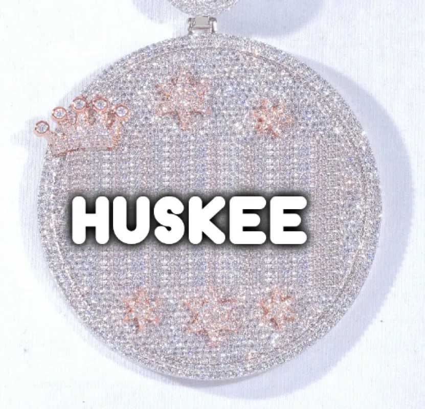 CUSTOM LETTER NECKLACE 3D BIG CROWN DISC made by The GUU Shop