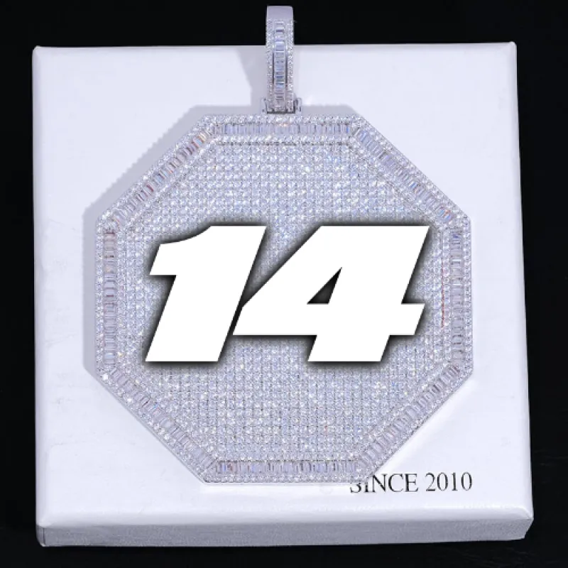 CUSTOM LETTER NECKLACE 3D BIG OCTAGON sold by The GUU Shop