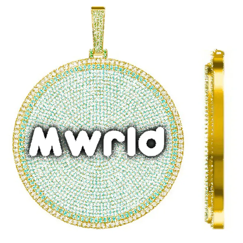 CUSTOM LETTER NECKLACE 3D BIG DISC sold by The GUU Shop