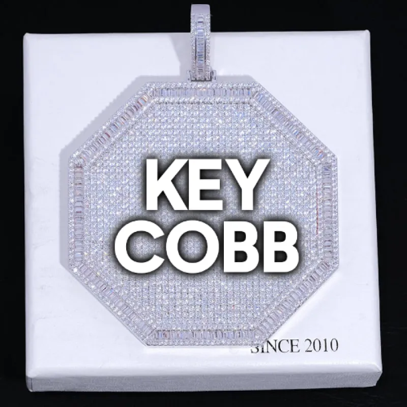 CUSTOM LETTER NECKLACE 3D BIG OCTAGON sold by The GUU Shop