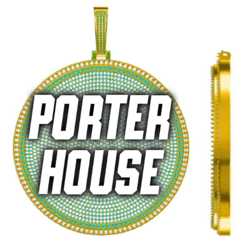 CUSTOM LETTER NECKLACE 3D BIG DISC sold by The GUU Shop