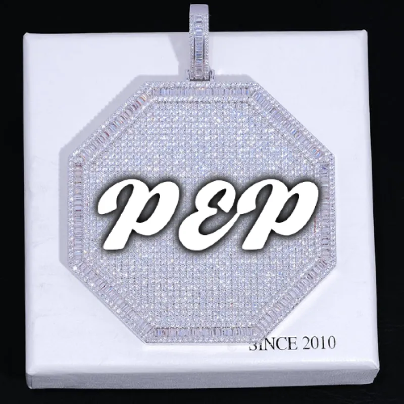 CUSTOM LETTER NECKLACE 3D BIG OCTAGON sold by The GUU Shop