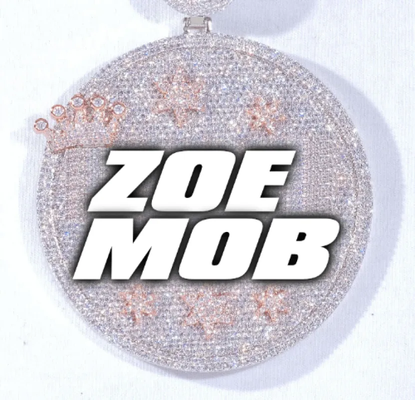 CUSTOM LETTER NECKLACE 3D BIG CROWN DISC sold by The GUU Shop