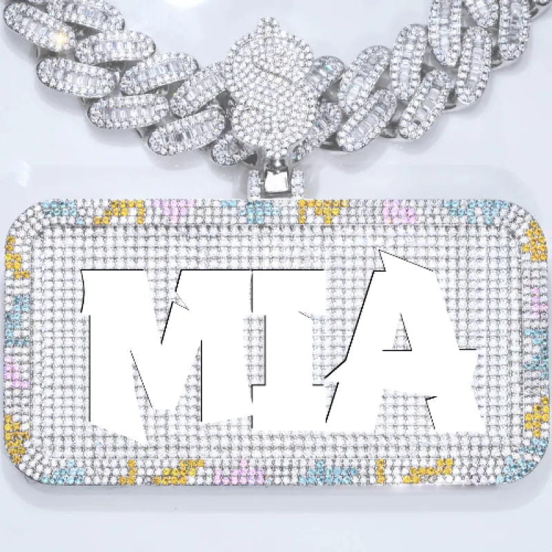 CUSTOM LETTER NECKLACE 3D COLORFUL SQUARE sold by The GUU Shop