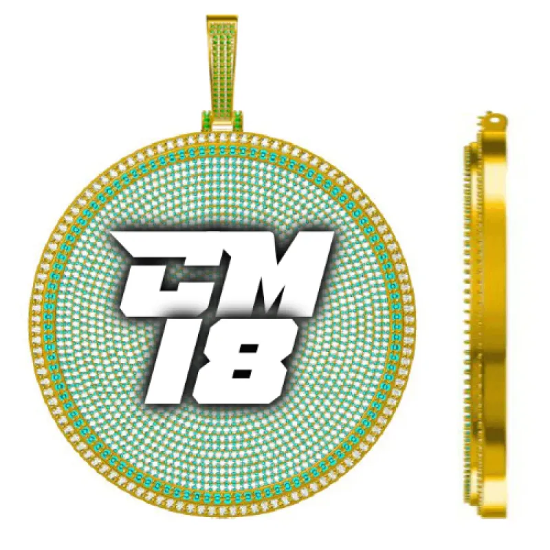 CUSTOM LETTER NECKLACE 3D BIG DISC sold by The GUU Shop