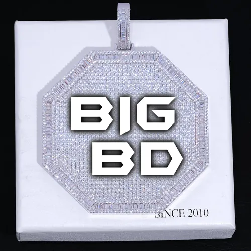 CUSTOM LETTER NECKLACE 3D BIG OCTAGON sold by The GUU Shop