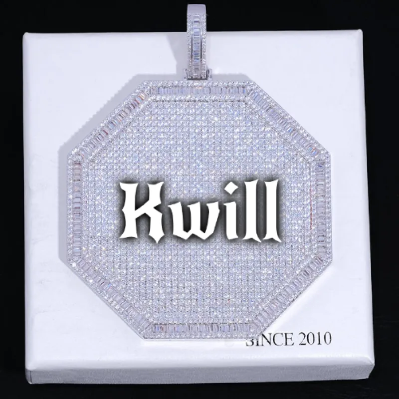 CUSTOM LETTER NECKLACE 3D BIG OCTAGON sold by The GUU Shop