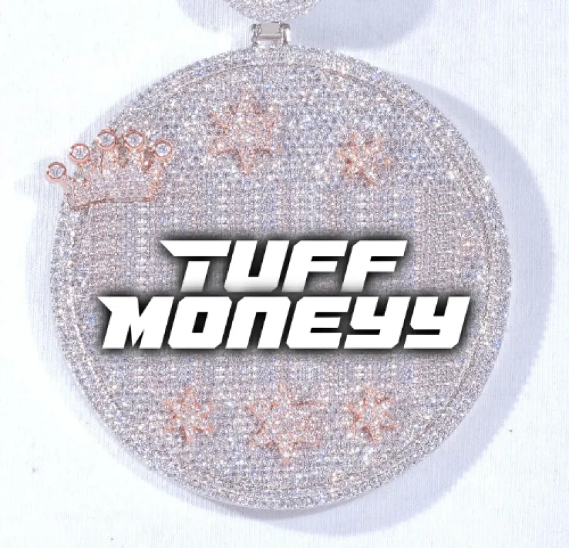 CUSTOM LETTER NECKLACE 3D BIG CROWN DISC sold by The GUU Shop