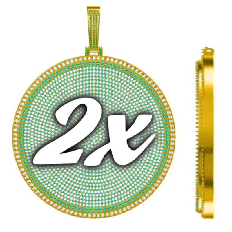 CUSTOM LETTER NECKLACE 3D BIG DISC sold by The GUU Shop