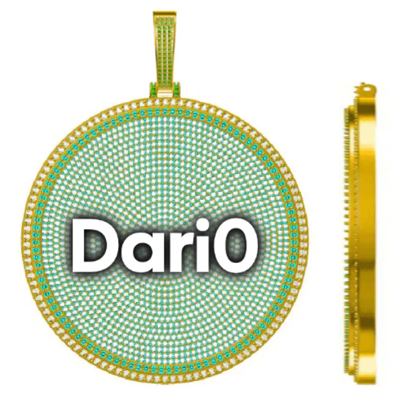 CUSTOM LETTER NECKLACE 3D BIG DISC sold by The GUU Shop