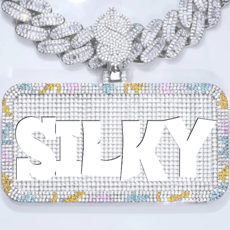 CUSTOM LETTER NECKLACE 3D COLORFUL SQUARE sold by The GUU Shop