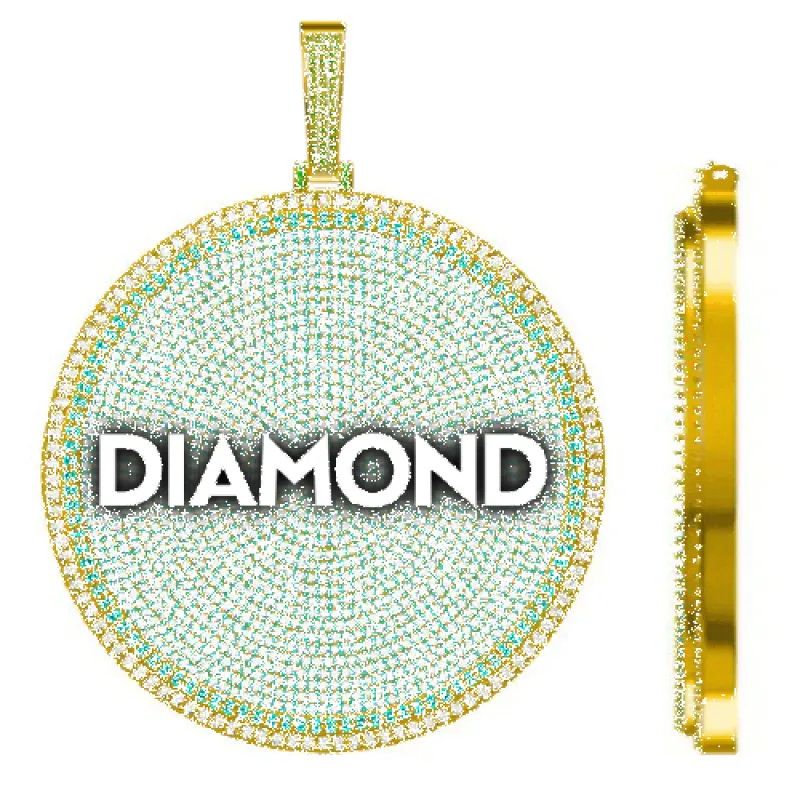 CUSTOM LETTER NECKLACE 3D BIG DISC sold by The GUU Shop