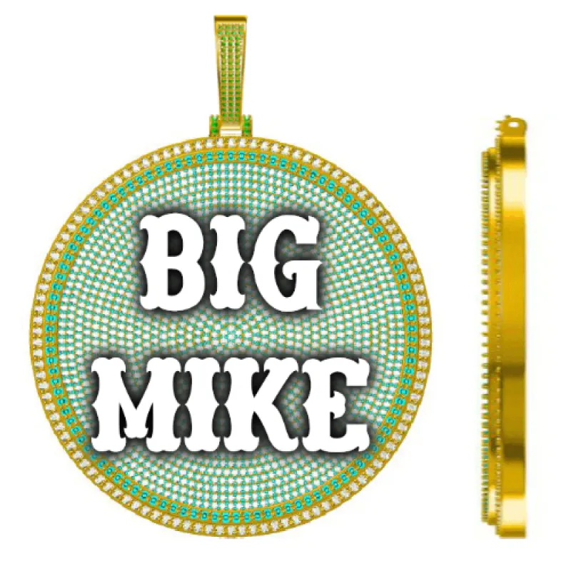 CUSTOM LETTER NECKLACE 3D BIG DISC sold by The GUU Shop