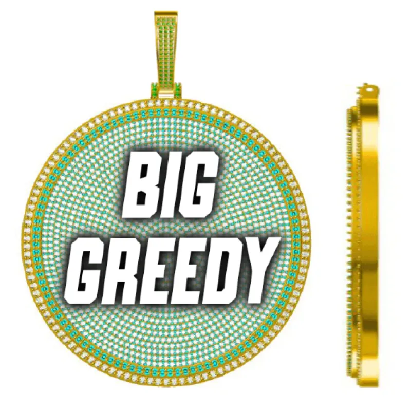 CUSTOM LETTER NECKLACE 3D BIG DISC sold by The GUU Shop