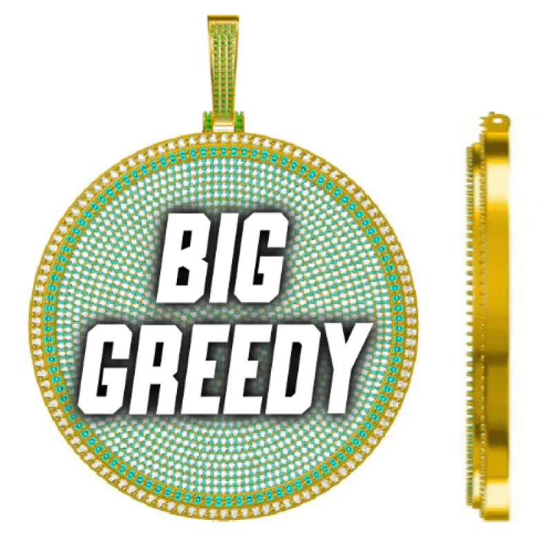 CUSTOM LETTER NECKLACE 3D BIG DISC sold by The GUU Shop