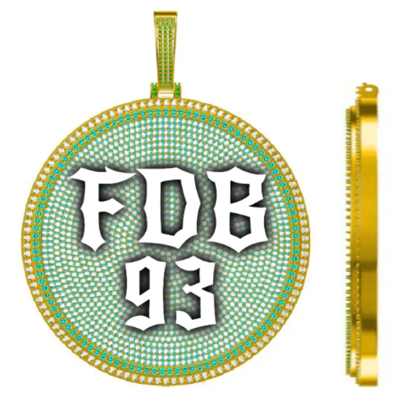 CUSTOM LETTER NECKLACE 3D BIG DISC sold by The GUU Shop