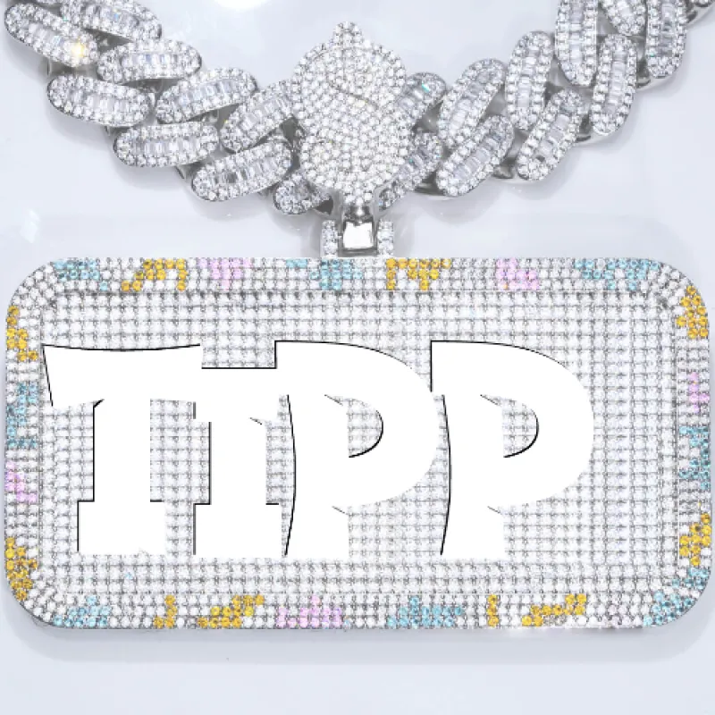 CUSTOM LETTER NECKLACE 3D COLORFUL SQUARE sold by The GUU Shop