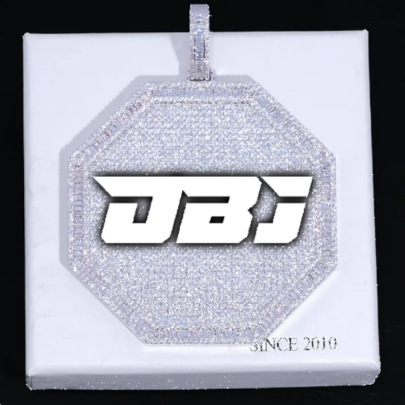 CUSTOM LETTER NECKLACE 3D BIG OCTAGON sold by The GUU Shop