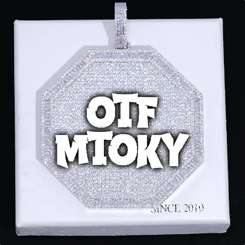 CUSTOM LETTER NECKLACE 3D BIG OCTAGON sold by The GUU Shop