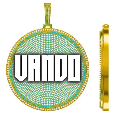 CUSTOM LETTER NECKLACE 3D BIG DISC sold by The GUU Shop