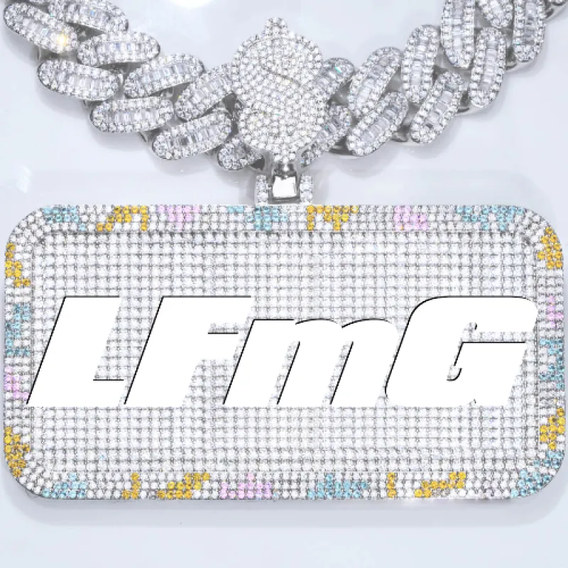 CUSTOM LETTER NECKLACE 3D COLORFUL SQUARE sold by The GUU Shop